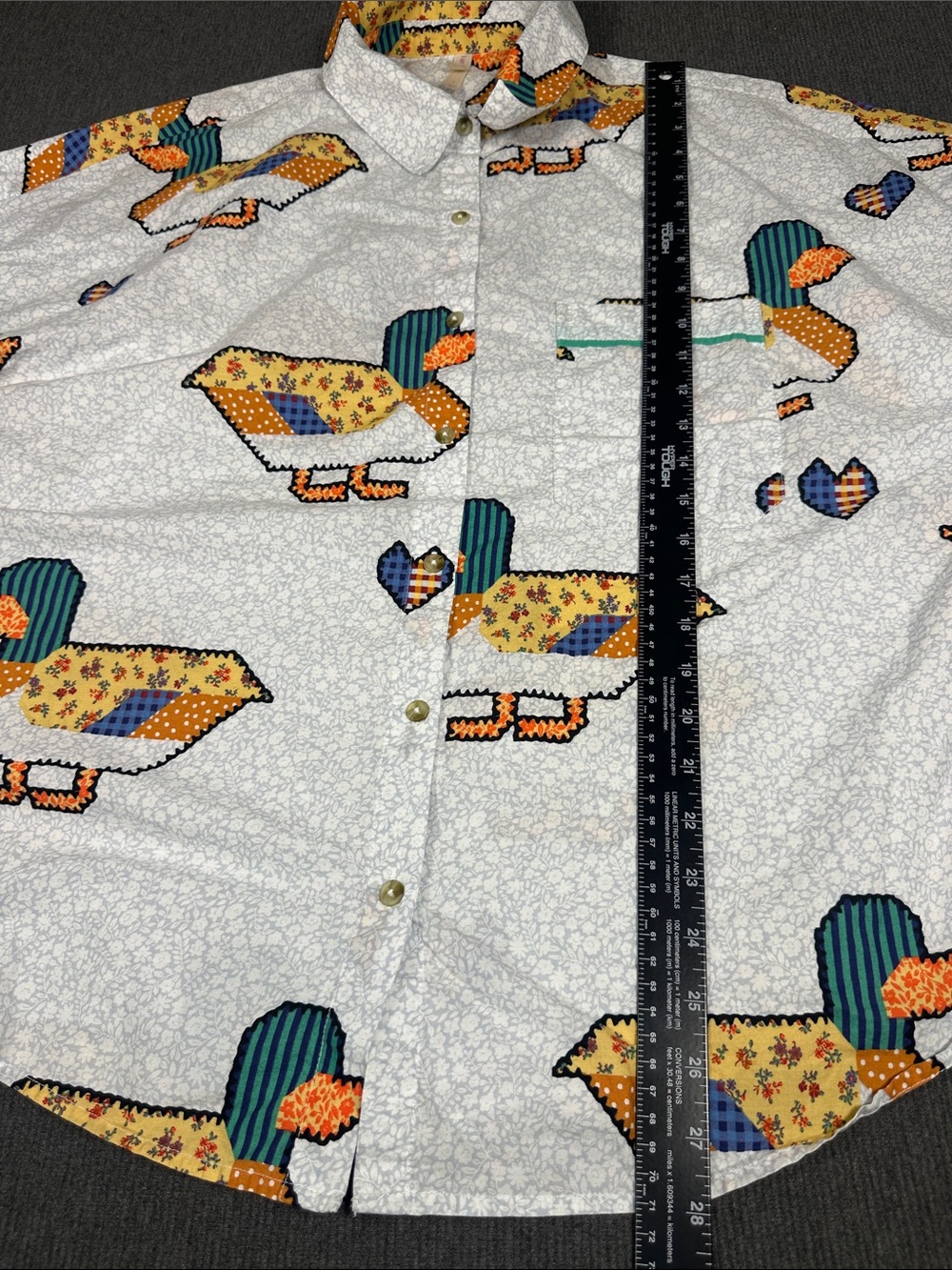 Anthropologie LyreBird Patchwork Duck Heart Pajama Set Shorts Shirt Cotton Small - Picture 13 of 16